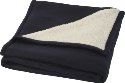 Plaid Springwood en polaire sherpa douce coloris marine