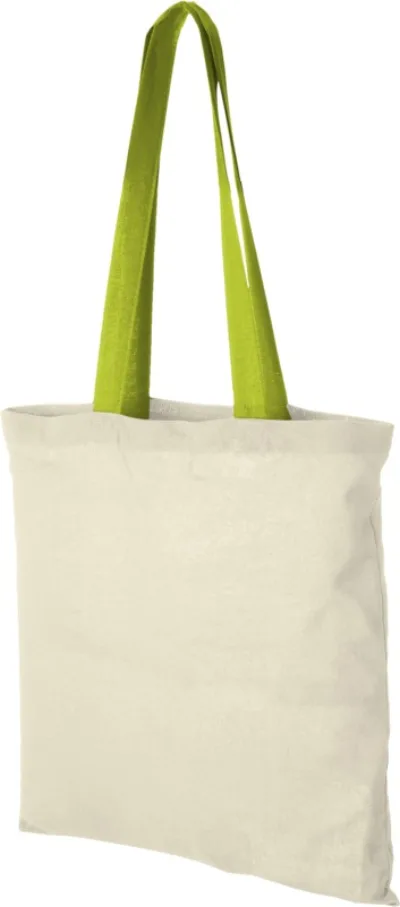 Sac coton Nevada 100 gr/m² avec poignées de couleur 7L coloris citron vert