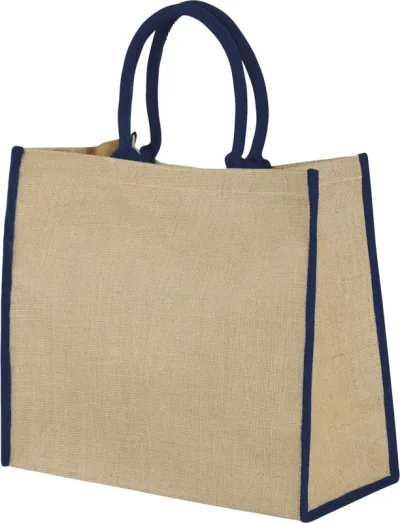 Grand sac shopping en jute Harry 25L coloris marine