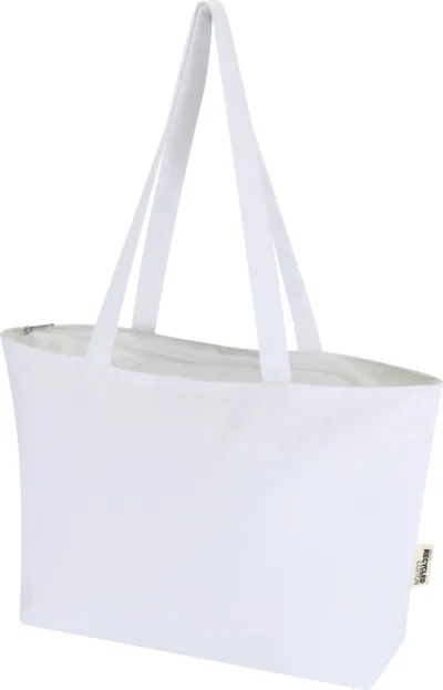 Sac shopping zippé coton 320 g/m² Ningbo 15L coloris blanc