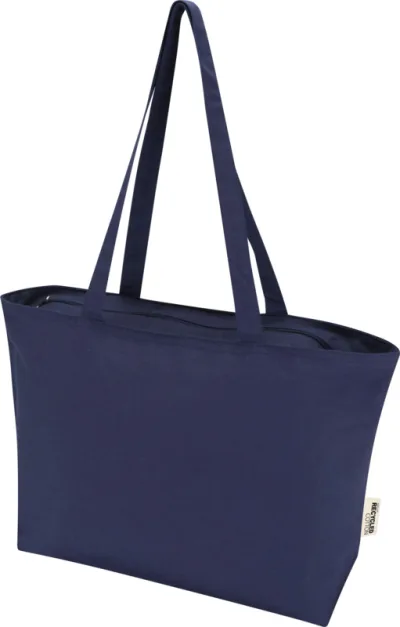 Sac shopping zippé coton 320 g/m² Ningbo 15L coloris marine