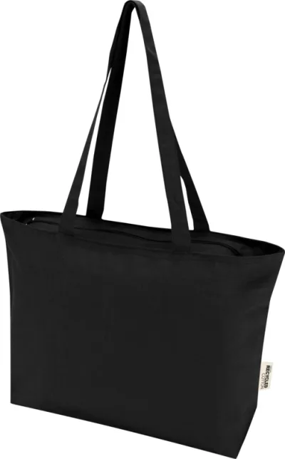Sac shopping zippé coton 320 g/m² Ningbo 15L coloris noir
