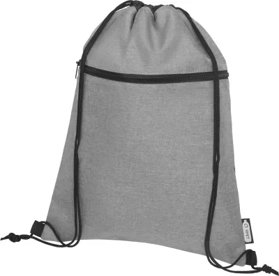 Sac à dos Ross en rPET avec cordon de serrage 5L coloris gris chiné moyen