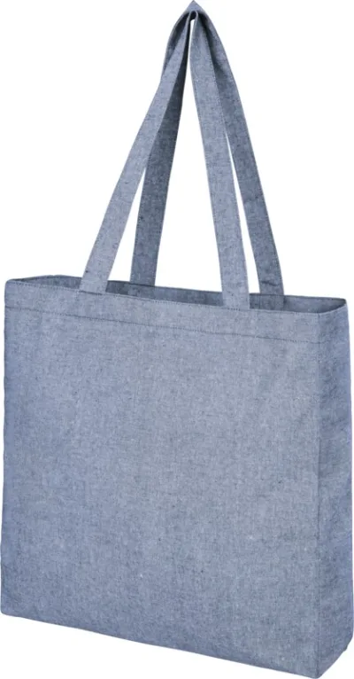 Sac shopping Pheebs recyclé avec soufflet 210 gr/m² 13L coloris bleu bruyère