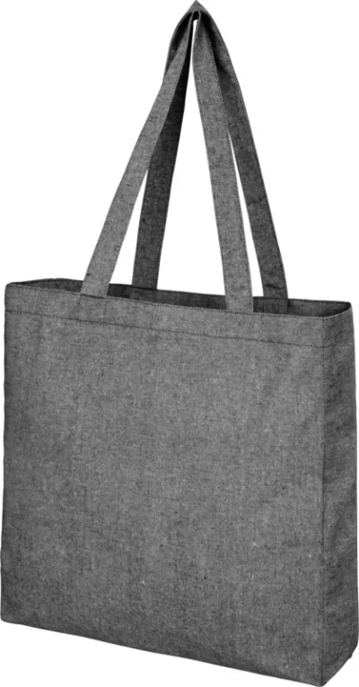 Sac shopping Pheebs recyclé avec soufflet 210 gr/m² 13L coloris noir chiné