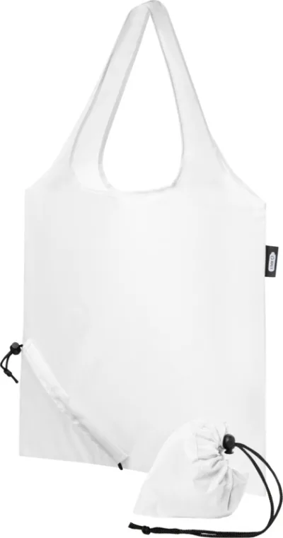Sac shopping pliable Sabia en PET recyclé 7L coloris blanc