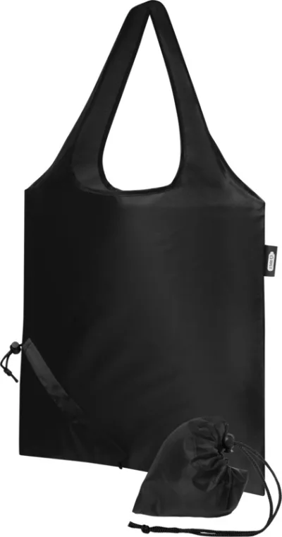 Sac shopping pliable Sabia en PET recyclé 7L coloris noir