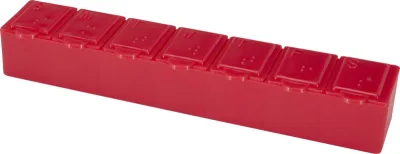 Pilulier semainier multi-vitamines Dose coloris rouge