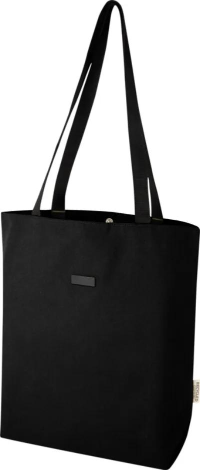 Sac shopping Joey de 14 L  en toile recyclée GRS coloris noir