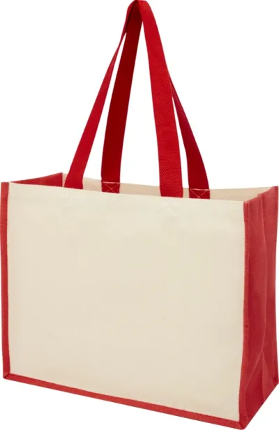 Sac Varai 320 g/m² en toile et jute 23L coloris rouge