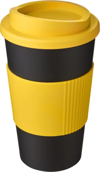 Gobelet Americano® isolant de 350 ml avec grip coloris jaune