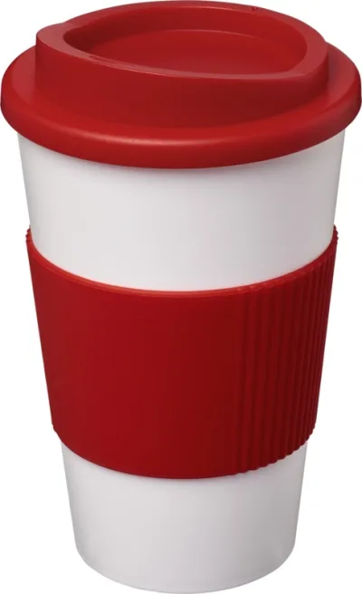 Gobelet Americano® isolant de 350 ml avec grip coloris rouge