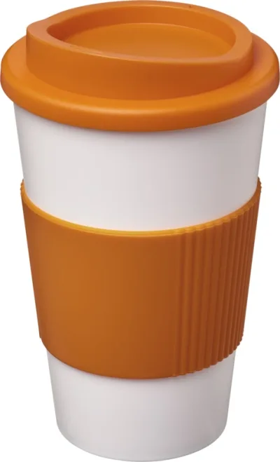 Gobelet Americano® isolant de 350 ml avec grip coloris orange